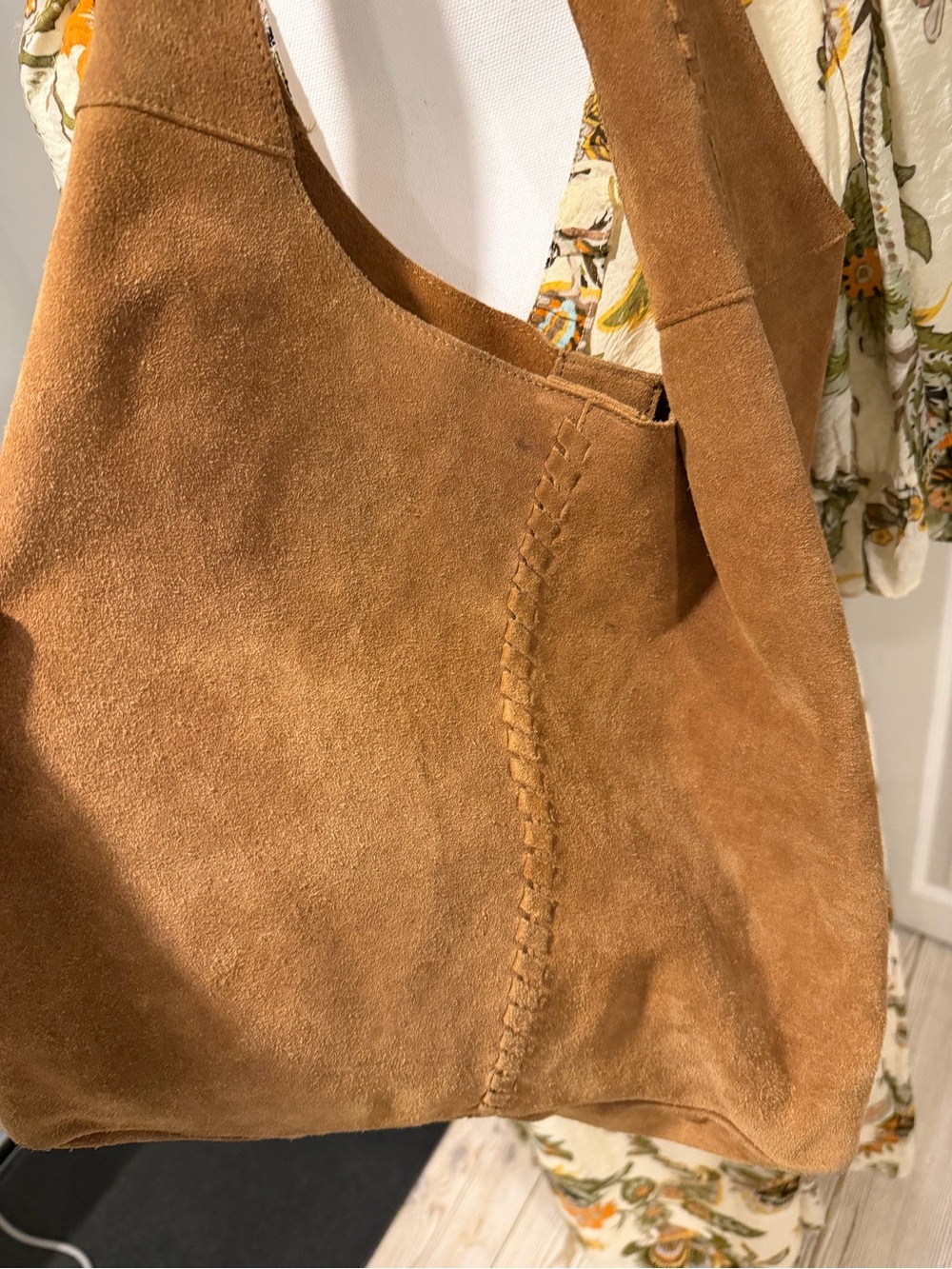 Haute Hippie Suede Hobo Bag in Tan Brown - Picture 5 of 13